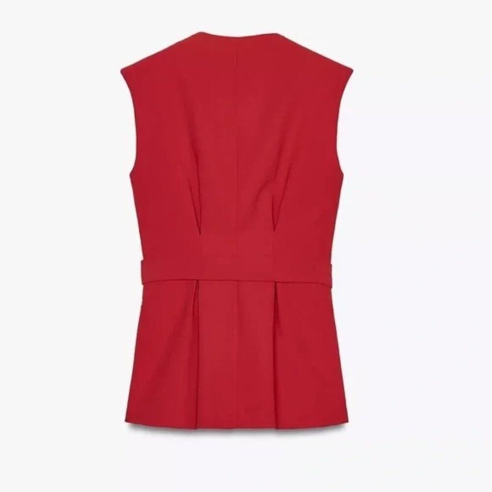 Zara Red Sleeveless vest - Picture 4 of 16